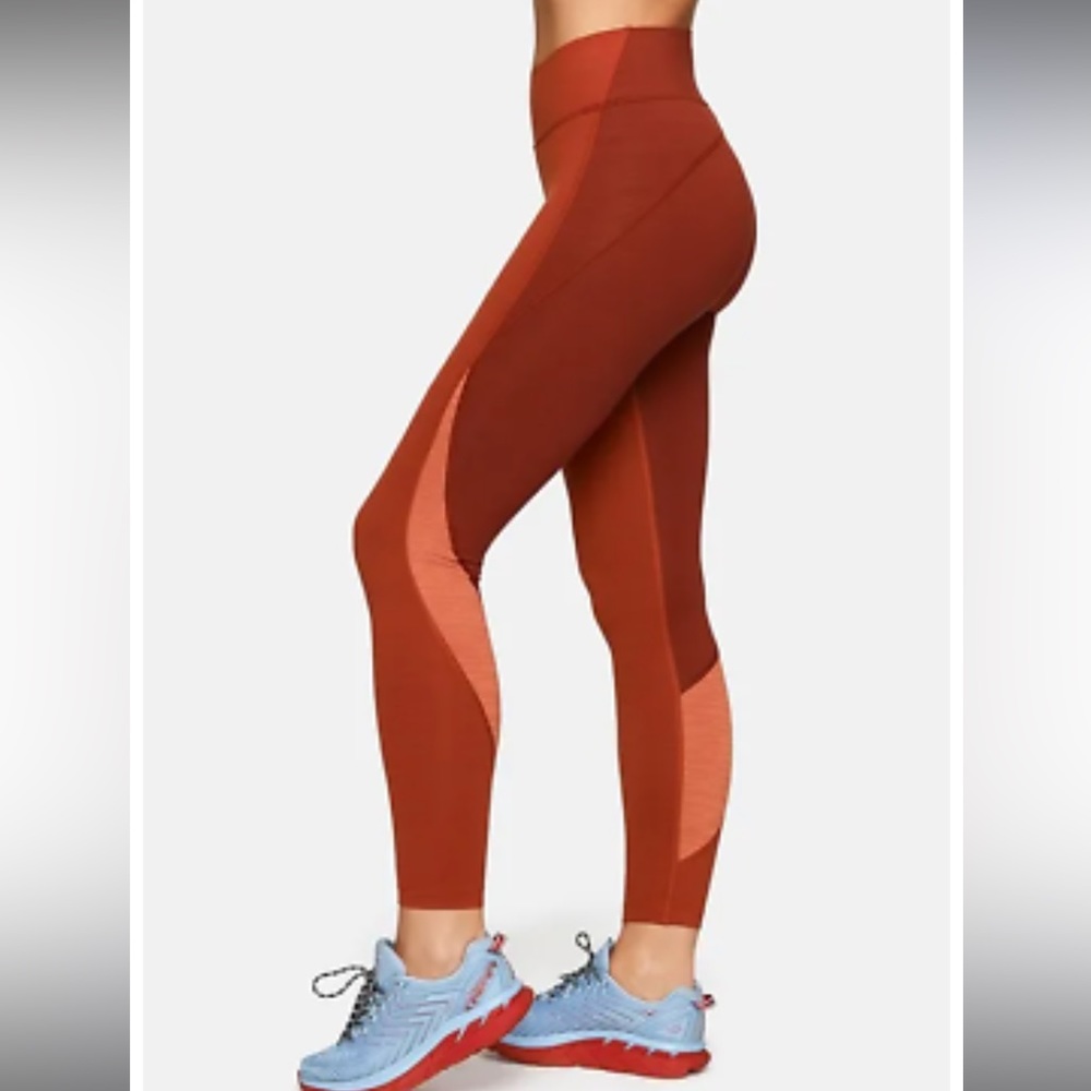 Outdoor Voices TechSweat 7/8 Zoom Leggings Rust Orange Peach Colorblock XS